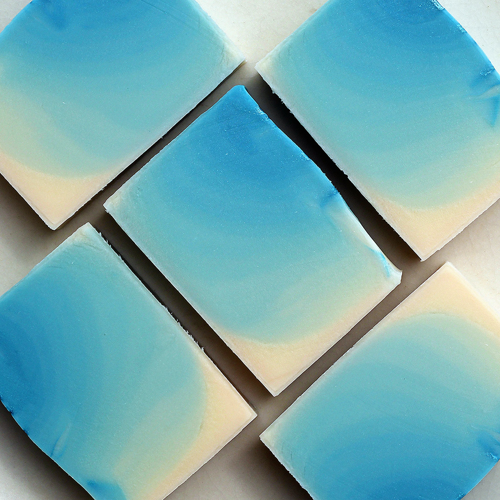 Blue Mint and Rosemary Ombre Soap