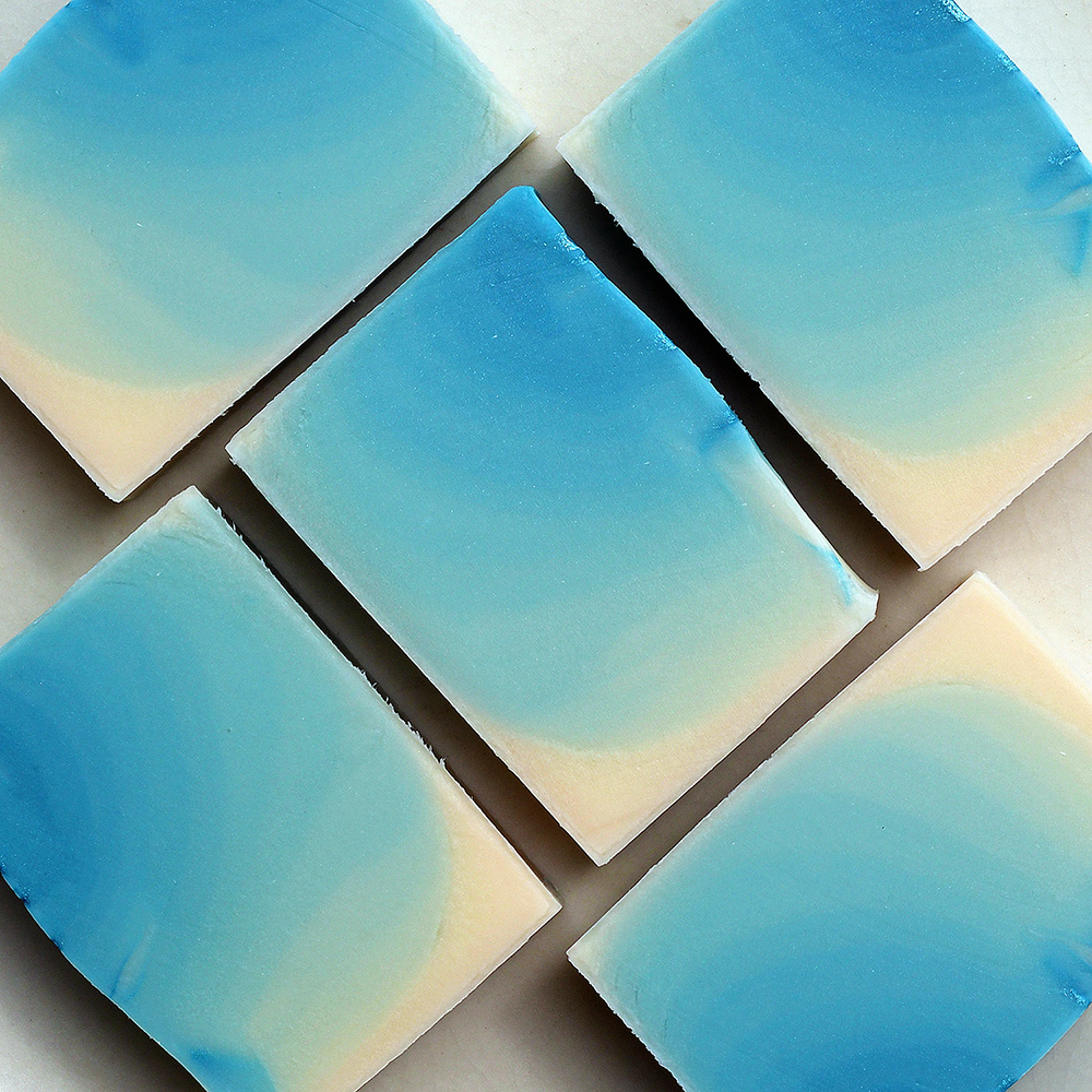 Blue ombre style soap. Mint and rosemary scented.